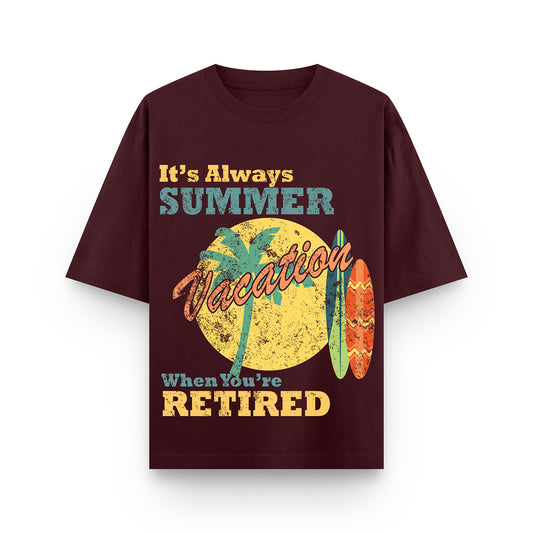 Its Always Summer " Oversized T-Shirt for Men & Women | Minimal Typography | Streetwear Style