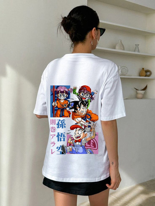 Anime White Oversized T shirt Unisex
