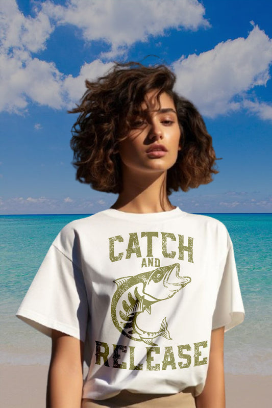 Catch & Release oversized Drop shoulder unisex t shirt